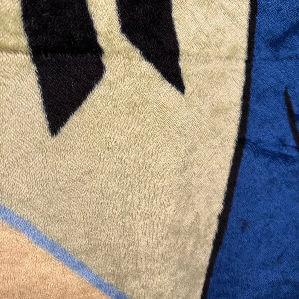 Vtg 90s Madeline plush throw blanket - Hard to find blue minky cartoon 58 x 50